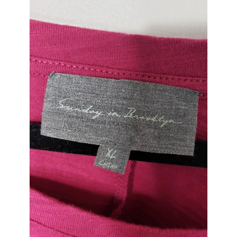 Anthropologie Sunday in Brooklyn crew neck top with button accents down one side - Picture 5 of 8